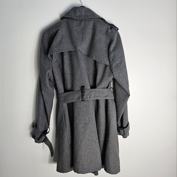 Charlotte Ruse Gray Double-Breasted Trench Coat Size XL - Picture 2 of 3